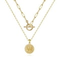 thumbnail image 1 of IEFSHINY Gold Layered Initial Necklaces for Women 14K Gold Plated Paperclip Chain Necklace Coin Initial Necklaces Gold Choker Necklaces for Women Jewelry Gifts, 1 of 6