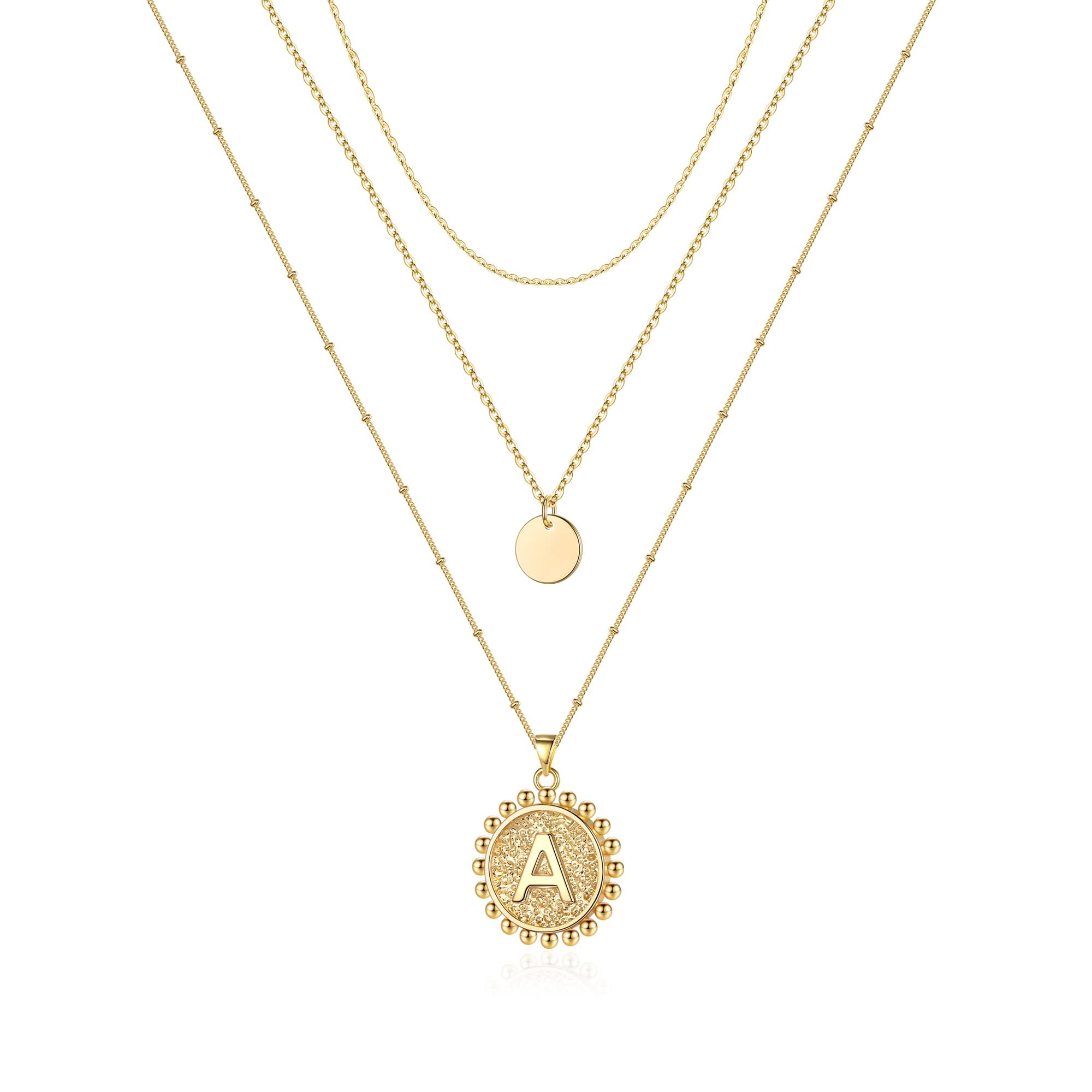 Turandoss Dainty Initial Necklace - 14K Gold Plated Paperclip Chain With Personalized Letter Pendant, Adjustable 14" To 20" Length