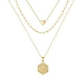 thumbnail image 1 of TURANDOSS Gold Layered Initial Necklaces for Women 14K Gold Plated Paperclip Chain Necklace Hexagon Letter Pendant Necklaces for Women, 1 of 6