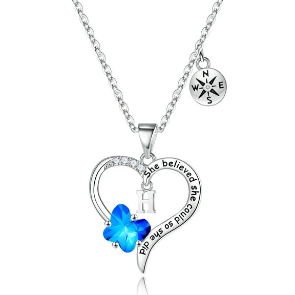 IEFSHINY Graduation Gifts for Her Heart Compass Necklace Class of 2025 Graduation Gifts High School College Gifts for Her