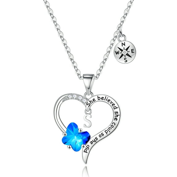 IEFSHINY Graduation Gifts for Her Heart Compass Necklace Class of 2025 Graduation Gifts High School College Gifts for Her