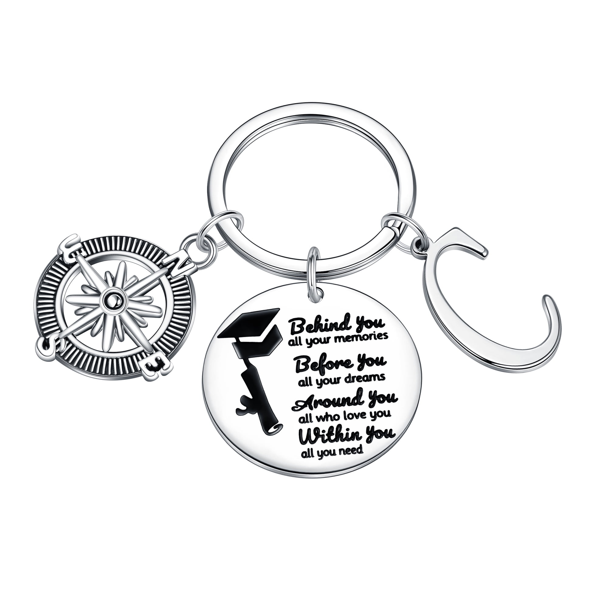 SMILEST Graduation Gifts for Her Compass Keychain Class of 2025 ...