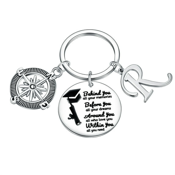 TURANDOSS Graduation Gifts for Her, Compass Keychain Class of 2024 Graduation Keychain High School College Graduation Gift for Her 2024