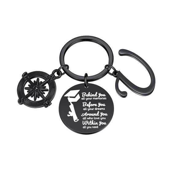 TURANDOSS Graduation Gifts for Her, Compass Keychain Class of 2024 Graduation Keychain High School College Graduation Gift for Her 2024
