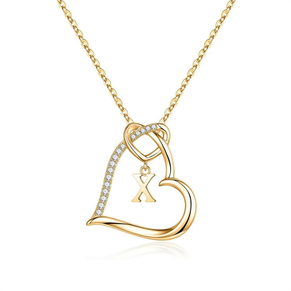 Turandoss Heart Initial Necklaces for Women Heart Initial Necklaces Dainty Letter Initial Pendant Necklace for Women