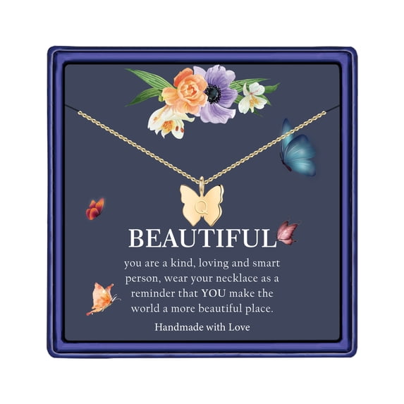 IEFSHINY Initial Butterfly Necklaces for Women Initial Butterfly Necklace Jewelry Birthday Gift Wedding Gifts for Women