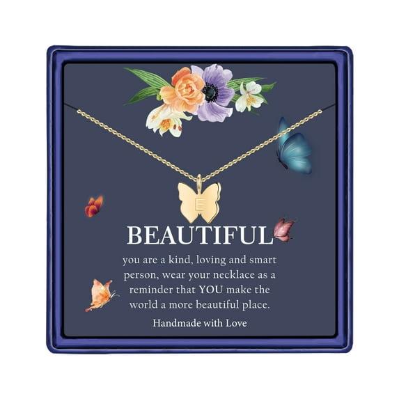 IEFSHINY Initial Butterfly Necklaces for Women Initial Butterfly Necklace Jewelry Birthday Gift Wedding Gifts for Women
