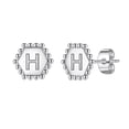 thumbnail image 1 of TURANDOSS Initial Earrings for Women S925 Sterling Silver Post Gold Plated Cute Earrings Hypoallergenic Hexagon Stud Earrings for Women Earrings for Women Jewelry, 1 of 5