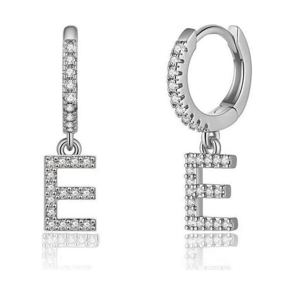 IEFSHINY Initial Earrings for Women 925 Sterling Silver Post 14K Gold Plated Small Huggie Hoop Earrings Initial Dangle Earrings Hypoallergenic Jewelry Gifts for Women