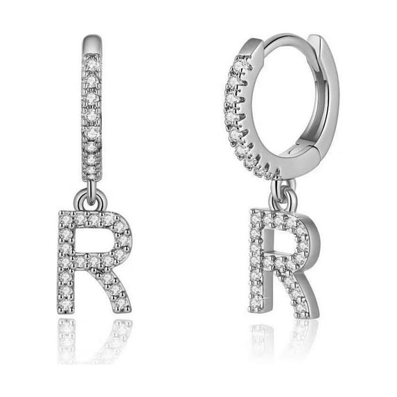 IEFSHINY Initial Earrings for Women 925 Sterling Silver Post 14K Gold Plated Small Huggie Hoop Earrings Initial Dangle Earrings Hypoallergenic Jewelry Gifts for Women