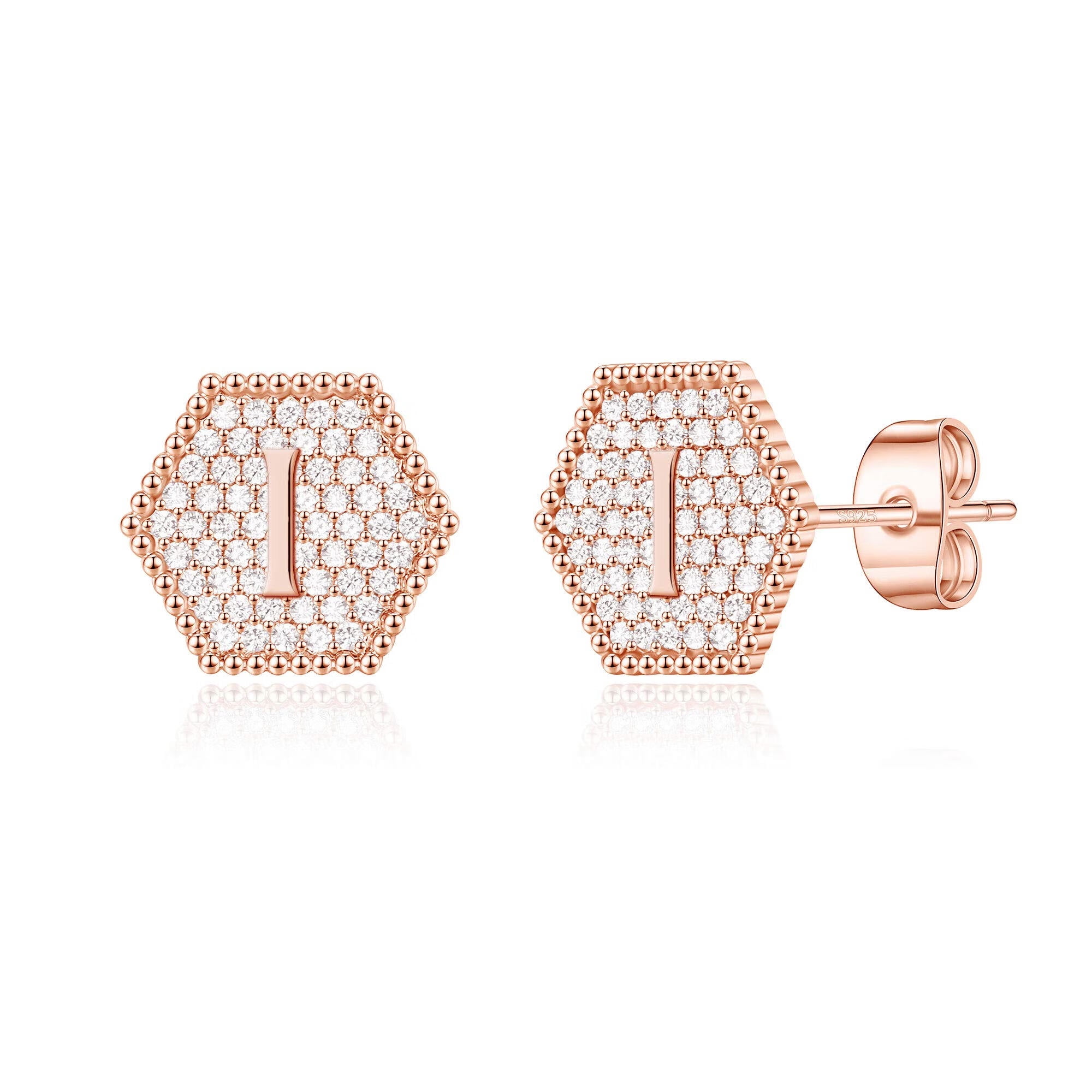 TURANDOSS Initial Stud Earrings for Women S925 Sterling