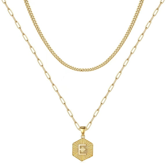 TURANDOSS Layered Gold Necklaces for Women 14K Gold Plated Paperclip Chain Necklace Cuban Link Chain for Women