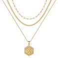 thumbnail image 1 of TURANDOSS Layered Initial Necklaces for Women 14K Gold Plated Layered Initial Necklaces Paperclip Chain Hexagon Pendant Necklaces Gold Initial Necklaces for Women Jewelry, 1 of 6