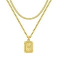 thumbnail image 1 of TURANDOSS Layered Initial Necklaces for Women Dainty&nbsp;18K Gold Plated&nbsp;Layered Cuban Chain Box Chain Letter Square Pendant Necklace for Men Women Jewelry Gifts, 1 of 6
