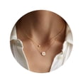 thumbnail image 1 of IEFSHINY Layered Initial Pearl Necklaces for Women, 16K Gold Plated Dainty Pearl Initial A-Z Pendant Necklace Jewelry, 1 of 7