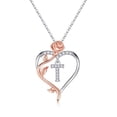 thumbnail image 1 of TURANDOSS Mothers Day Gifts Mothers Day Gifts Rose Heart Necklaces for Women 14K Gold Plated Rose Love Heart Initial Necklaces Mothers Day Valentines Anniversary Birthday Jewelry Gifts, 1 of 7