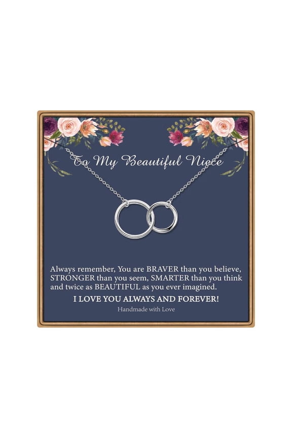 Necklaces Gifts for Women Beautiful Niece Gifts Necklace 14K Gold Plated Infinity Circle Necklace Gifts for Niece Jewelry Gifts