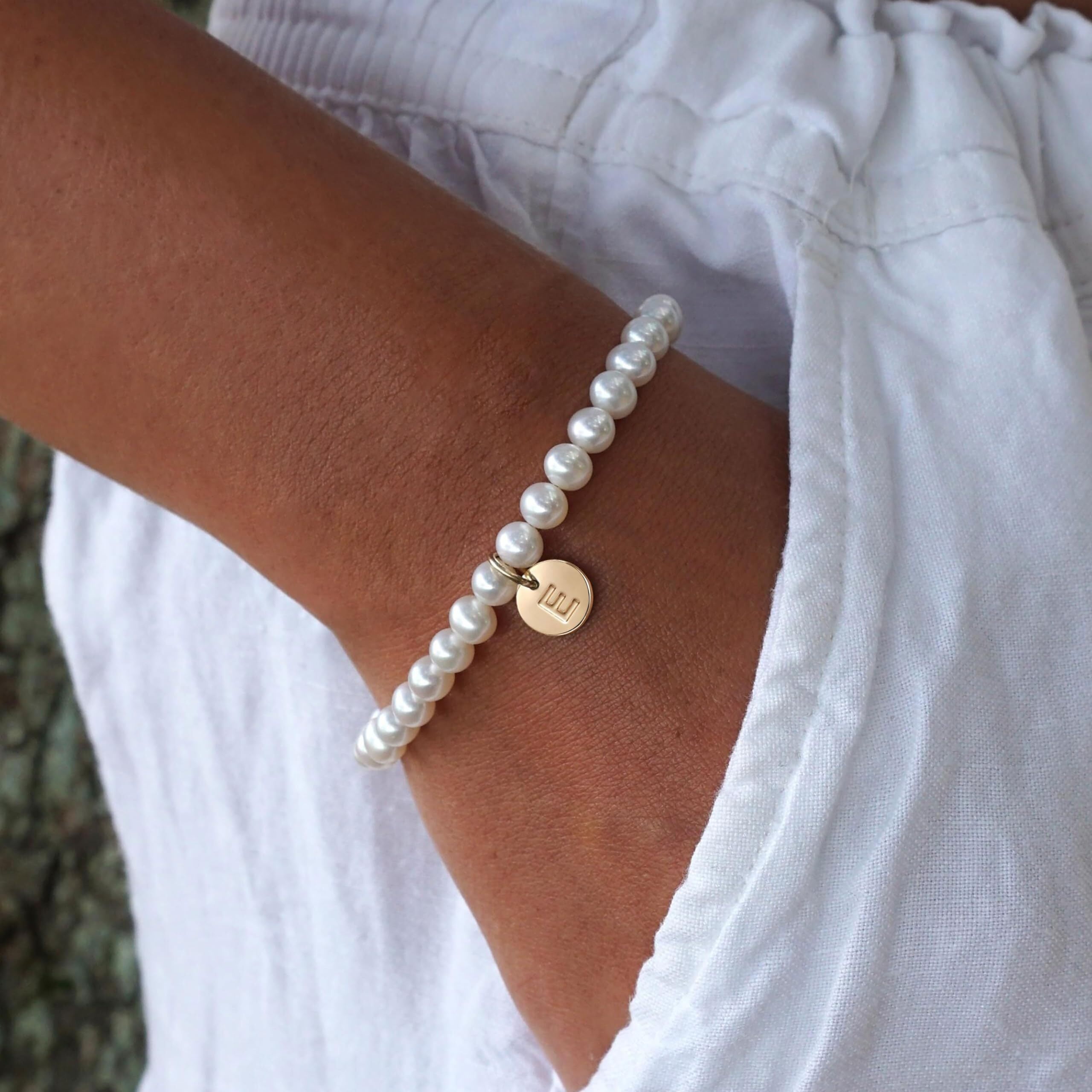 Pearl Initial Bracelet Pearl Initial Bracelet