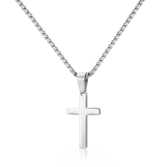 IEFSHINY Stainless Steel Pendant Necklaces for Men Pendant Chain 16 Inch Silver