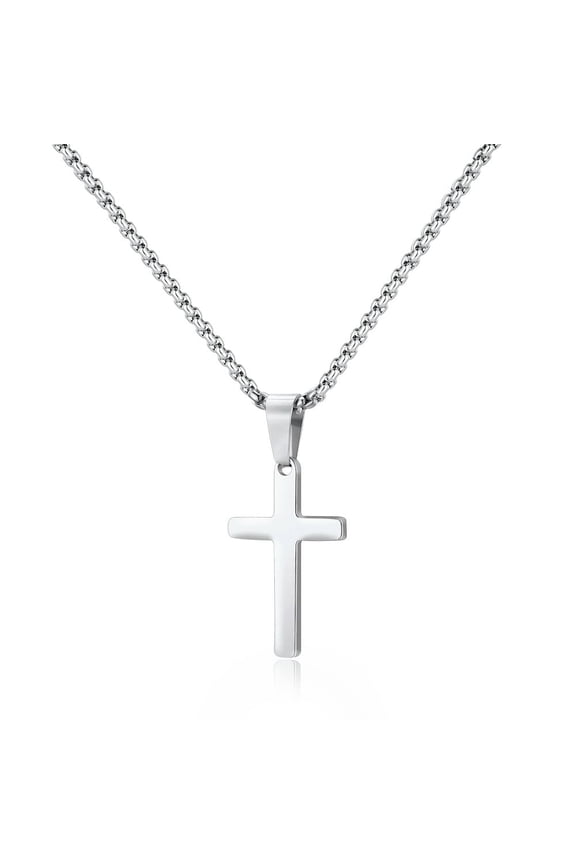 TURANDOSS Stainless Steel Pendant Necklaces for Men Pendant Chain 18 Inch Silver