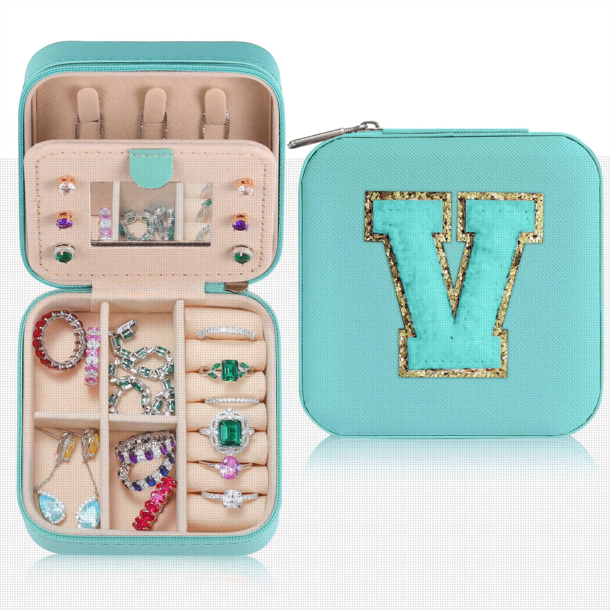 IEFSHINY Travel Essentials Jewelry Boxes for Women Ring Earring Holder Organizer Jewelry Organizer Jewelry Box for Women Girls