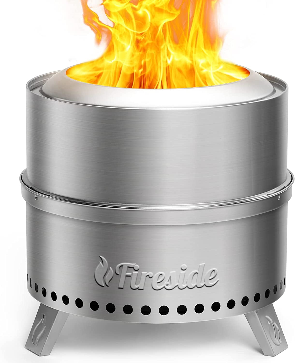 TURBRO 19 Inch Stainless Steel Smokeless Fire Pit with Stand