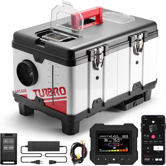 TURBRO 9kW Diesel Heater, 12V/24V/110V, with LCD, Remote and Bluetooth APP Control, Timer
