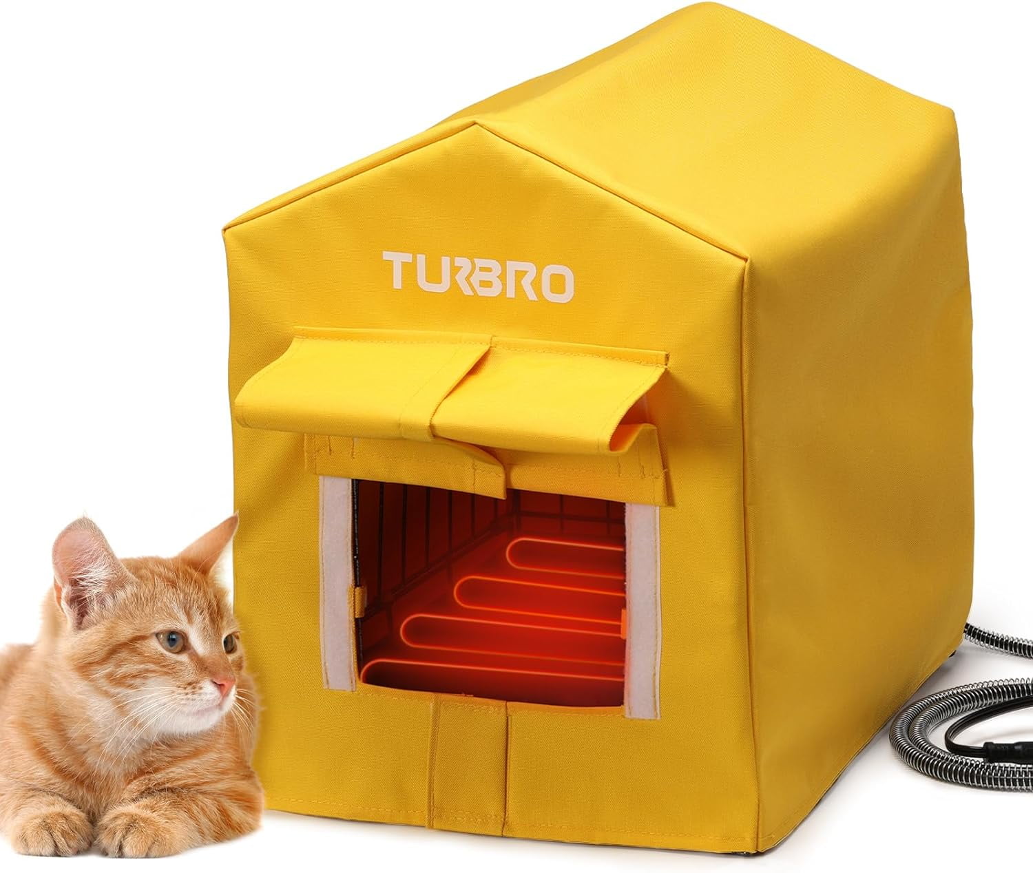 TURBRO Elevated Heated Cat House, Insulated, Weatherproof Shelter for