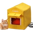 thumbnail image 1 of TURBRO Elevated Heated Cat House, Insulated, Weatherproof Shelter for Feral and Outdoor Cats, Self-Adhesive Door Flaps, Heating Pad Bed with 14.7ft Anti-Bite Cord, UL Test Passed, Yellow, 1 of 10