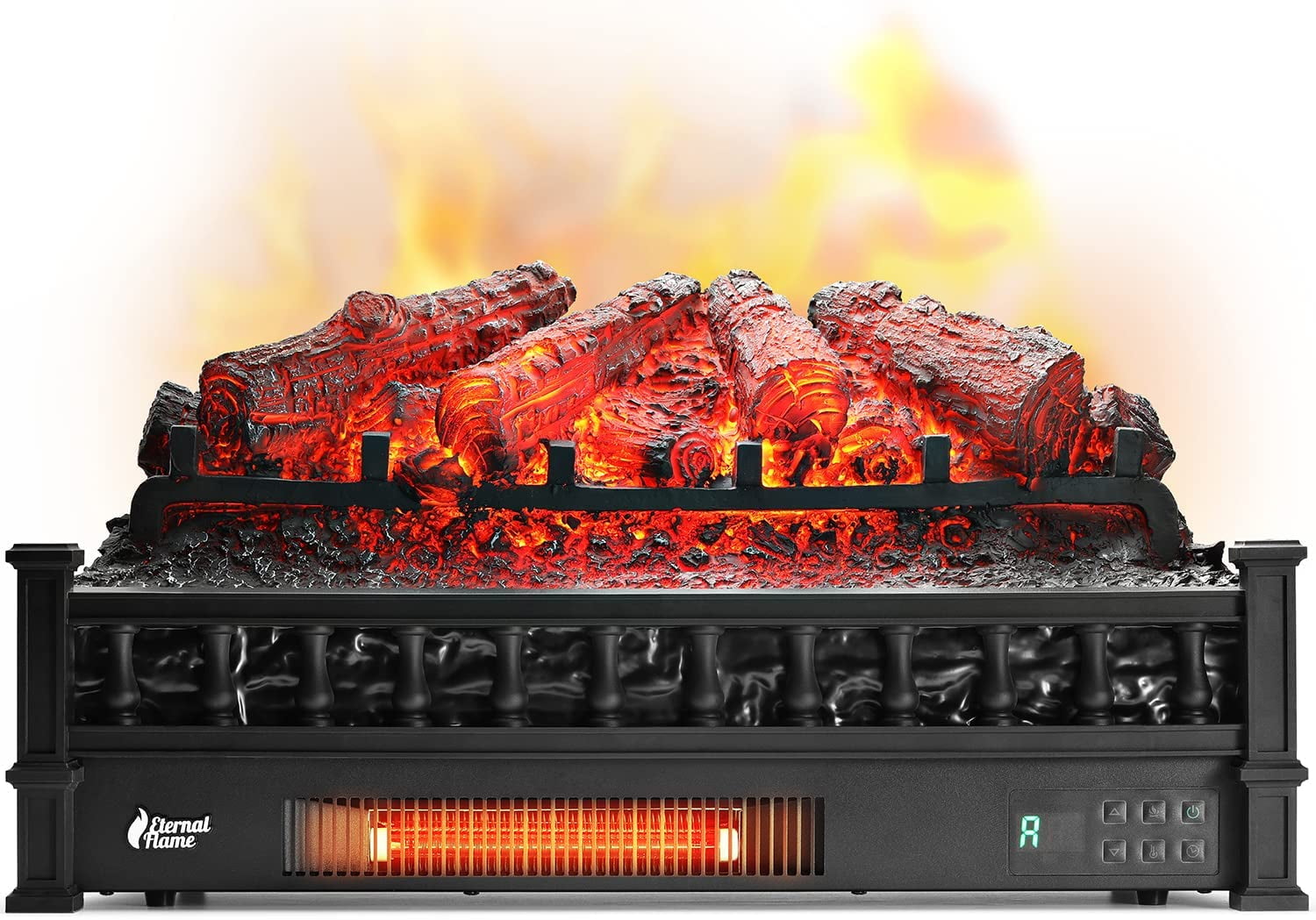 TURBRO Eternal Flame 26-Inch Infrared Quartz Electric Fireplace Log Heater  - Realistic Pinewood Logs, Adjustable Flame Colors, Remote Control,  Thermostat, Timer - EF26-PB, 1500W - Walmart.com