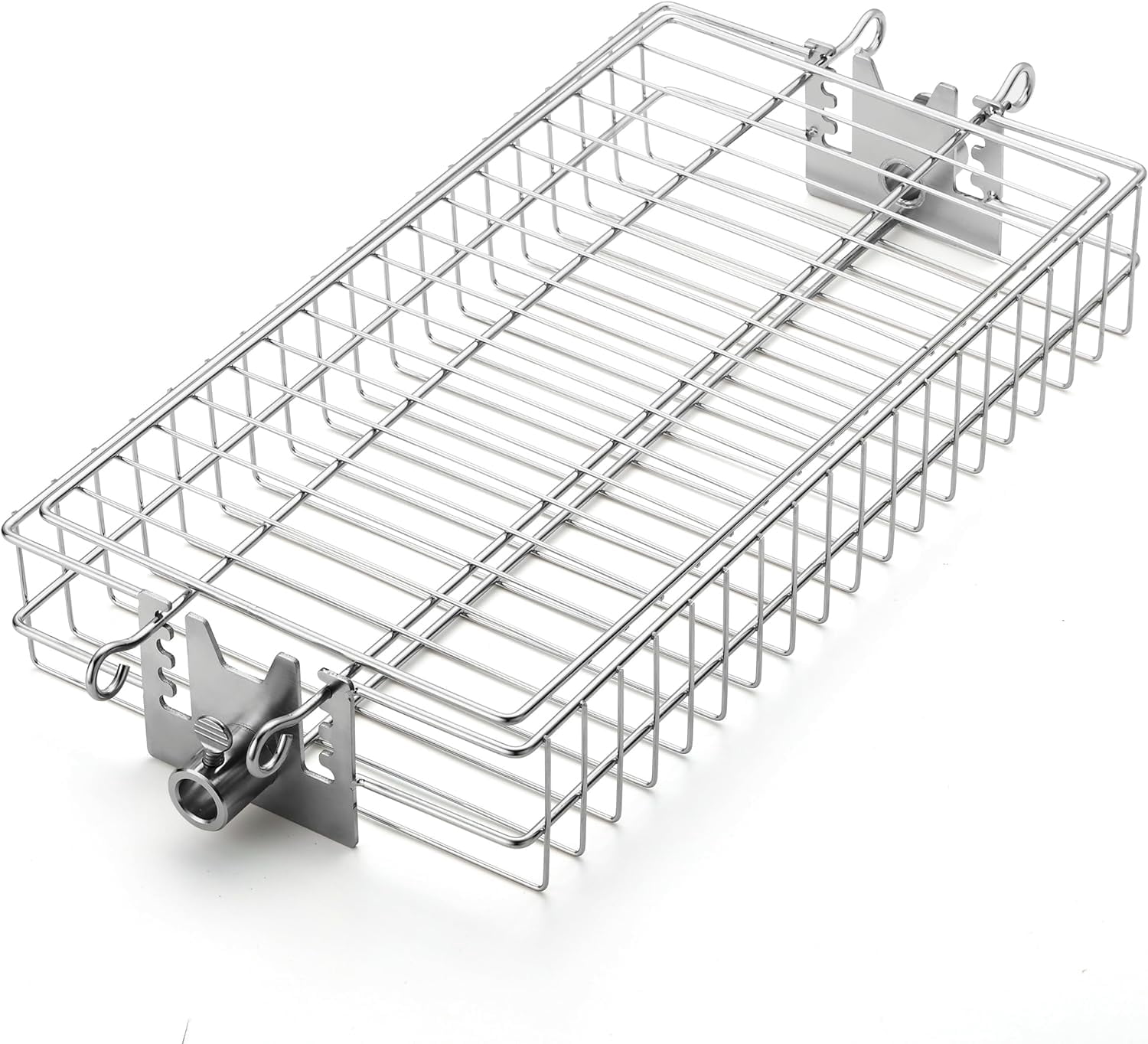TURBRO Flat Rotisserie Basket, 304 Stainless Steel, Universal Grill