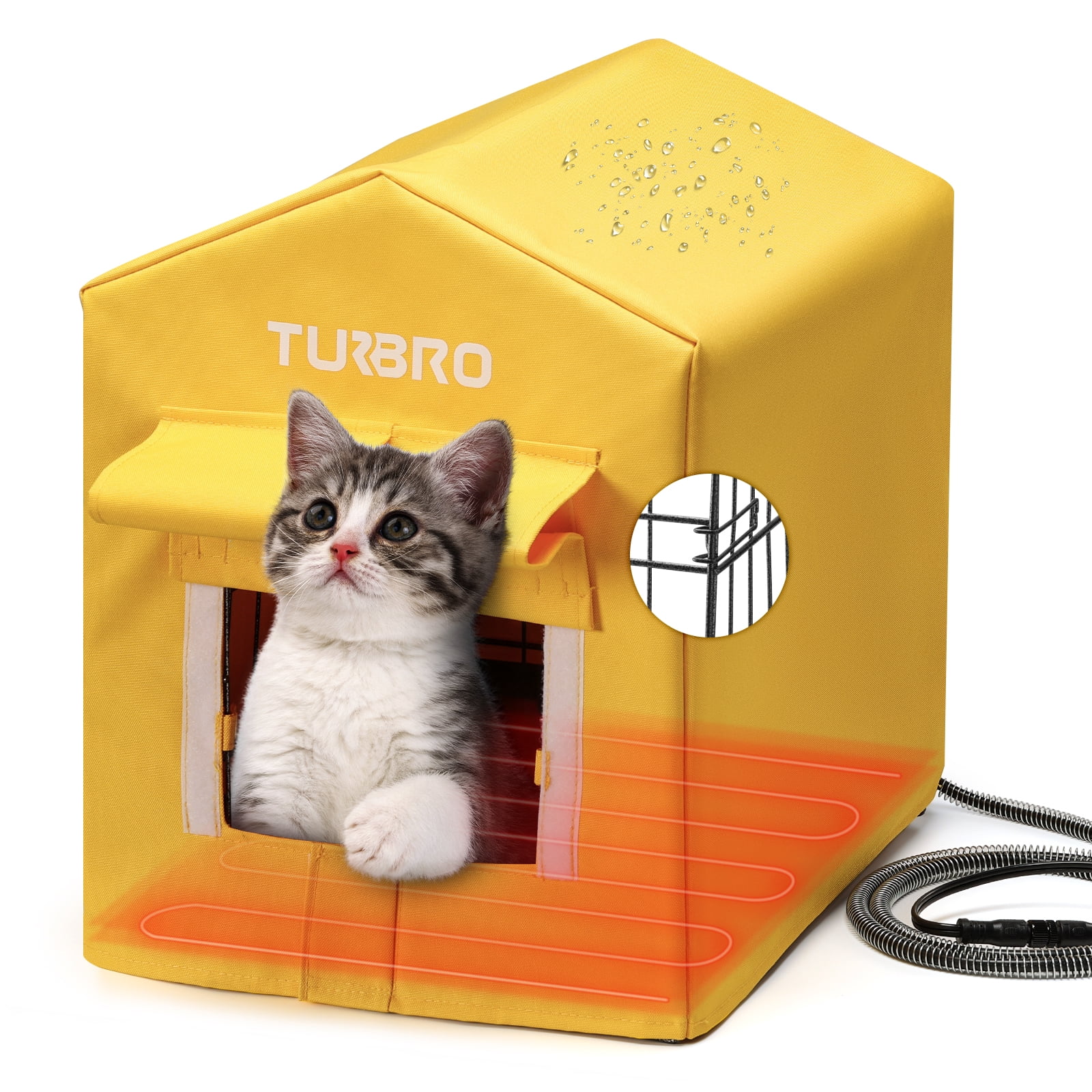 TURBRO Heated Dog House Outdoor, Insulated and Weatherproof Iron