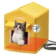 thumbnail image 1 of TURBRO Heated Dog House Outdoor, Insulated and Weatherproof Iron Shelter for Feral and Dogs Outside, Heating Pad Bed with 14.7ft Anti-Bite Cord, UL Test Passed, Yellow, 1 of 11