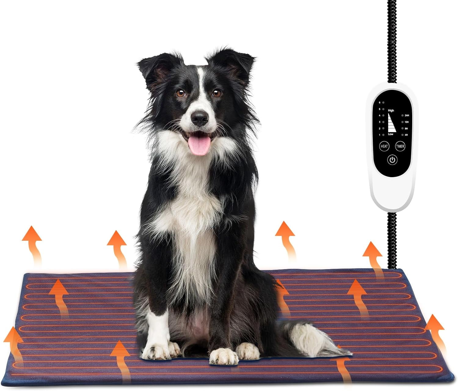 TURBRO Large Pet Heating Pad, Electric Heated Dog Bed for Large Breeds, Temperature & Timer