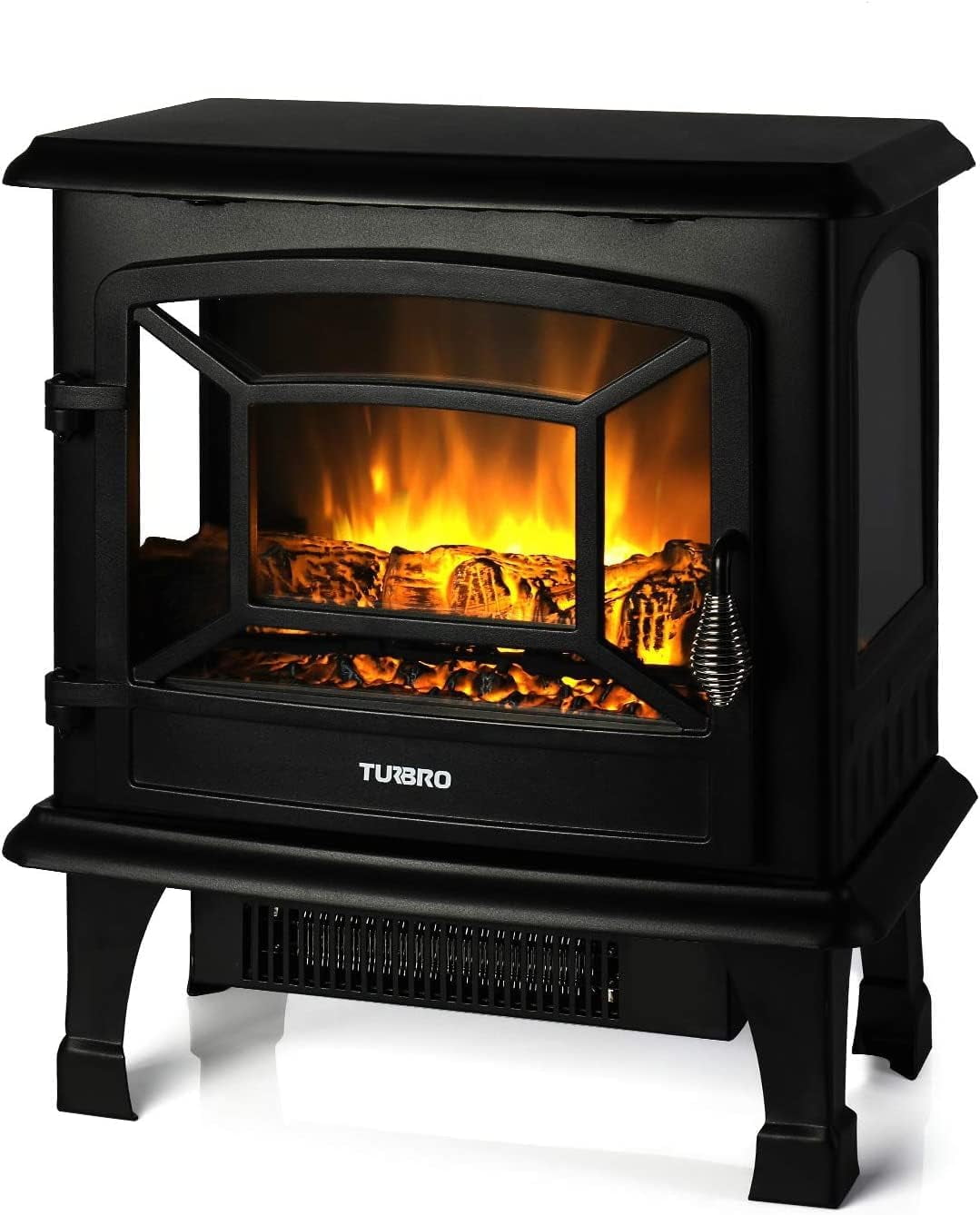 Black 20-Inch Freestanding Electric Fireplace Heater