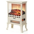 thumbnail image 1 of TURBRO Suburbs TS17Q Infrared Electric Fireplace Stove, 19" Freestanding Stove Heater with 3-Sided View, Realistic Flame, Overheating Protection, CSA Certified, for Small Spaces, Bedroom - 1500W Ivory, 1 of 7