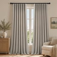 thumbnail image 1 of TURCURNO 40 Inch Wide 102 Inch Long Linen Curtains, Pinch Pleated Light Filtering Oatmeal Drapes, Neutral Flax Linen Curtains for Dining Room, 2 Panels, 1 of 7