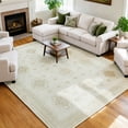 thumbnail image 1 of TURCURNO Beige 6x9 Area Rug, Vintage Boho Medallion Living Room Rug Washable Non Slip Low Pile Rug Distressed Rug Indoor Retro Carpet for Bedroom Dining Room Office, 1 of 11