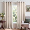 thumbnail image 1 of TURCURNO Light Filtering Linen Curtains for Living Room Bedroom,Soft Fabric Elegant Bronze Grommet Semi Sheer Window Curtain,2 Panels,Linen,52"x102", 1 of 11