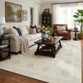 thumbnail image 1 of TURCURNO Washable Large Area Rugs 10x14 Living Room,Unique Neutral Geometric Star Medallions Floral Rug with Stain Resistant,Non-Skid Soft Carpet for Bedroom Dining Room,Retro Home Decor,Beige, 1 of 10