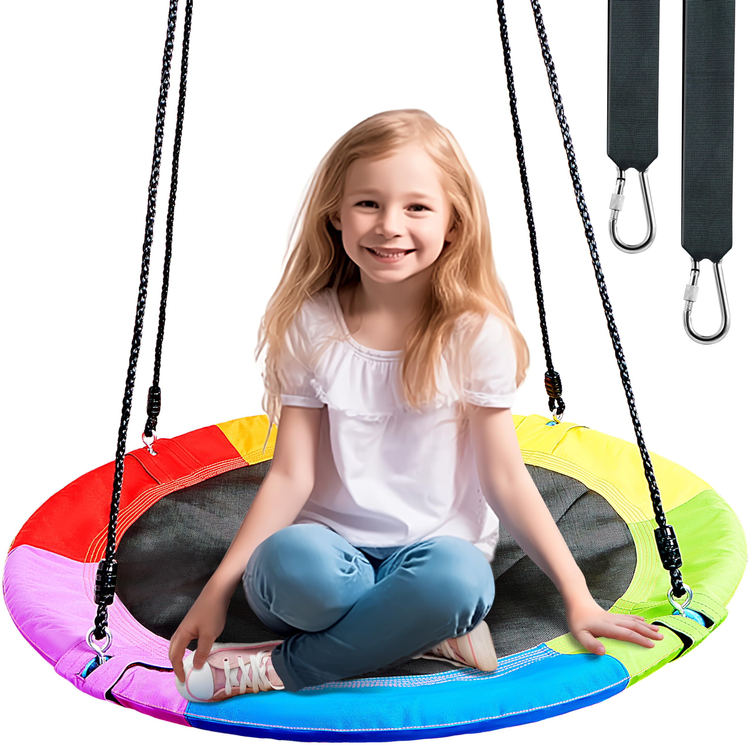 GVDV 40 Saucer Swing 750Lb Capacity Waterproof Oxford Tree Swing for Kids Gift Indoor and Outdoor Use in Backyard or Playground