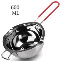 TURJGKSG 600ml20oz, Melting Pot Stainless Steel,Stainless Steel Double Boiler Pot with Heat Resistant Handle for Melting Chocolate, Candy and Candle Making (304 Steel, Universal Insert)