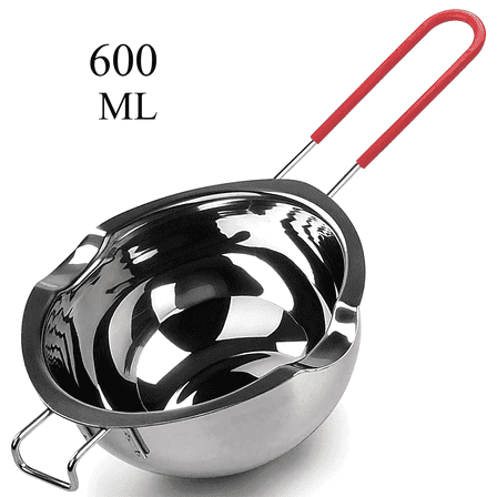 TURJGKSG 600ml20oz, Melting Pot Stainless Steel,Stainless Steel Double Boiler Pot with Heat Resistant Handle for Melting Chocolate, Candy and Candle Making (304 Steel, Universal Insert)