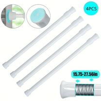 TURJGKSG Spring Tension Rods, 4Pcs 15.75"-27.6" Adjustable Curtain Tension Rod, Spring Load Expandable Heavy Duty Small Short Tension Closet Rod for Windows, Kitchen, Doorway, Bathroom, Cupboard Bars