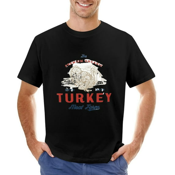 TURKEY Men’s T-Shirt 100% Cotton Casual Short Sleeve Tops Gift Tee Black S