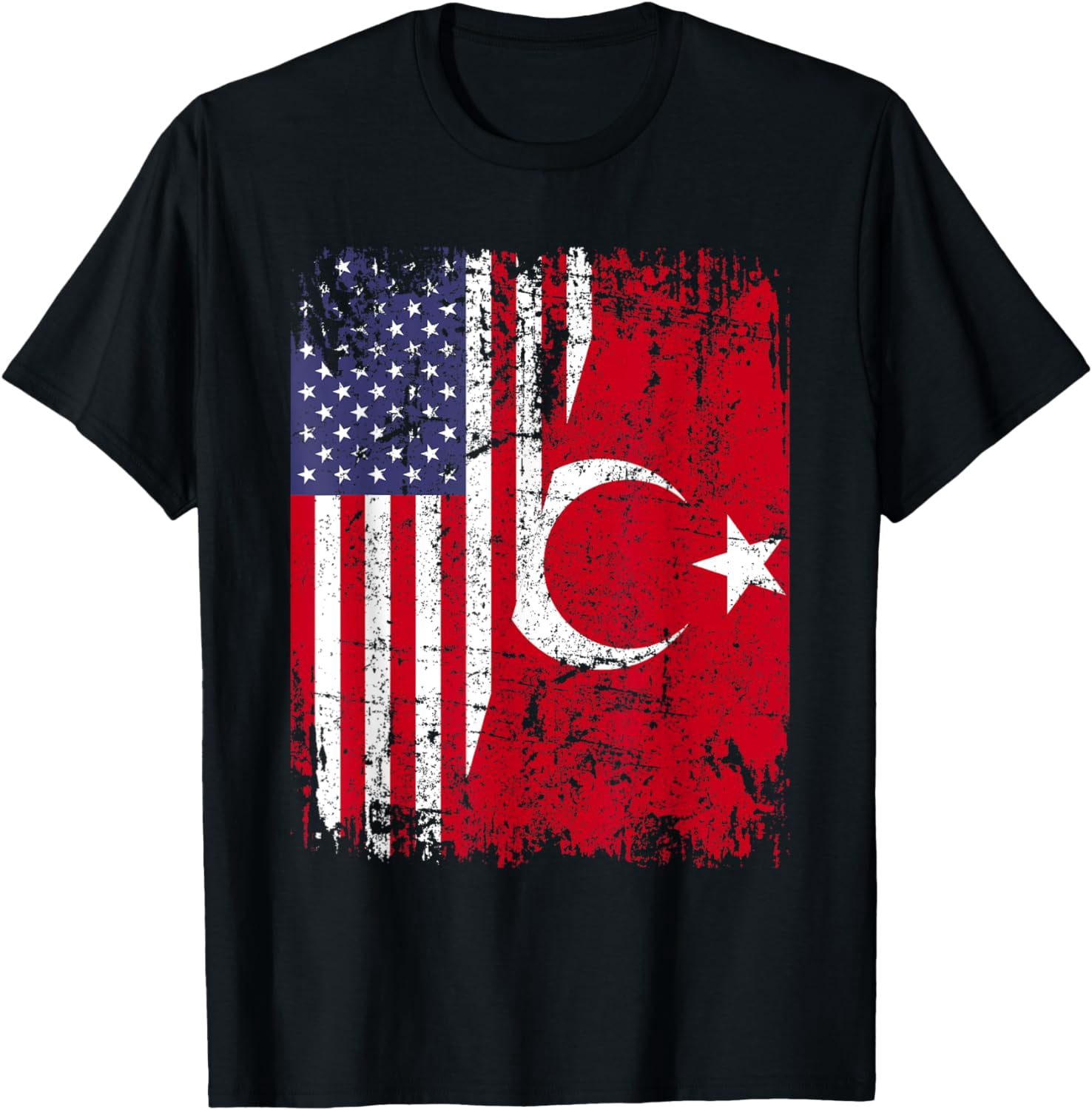 TURKISH ROOTS | Half American Flag | USA TURKEY FLAG T-Shirt mens t ...