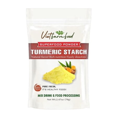 TURMERIC STARCH 2.47 oz (70g) VIETFARMFOOD: Pure freeze-dried vegetable powder, made from real vegetables with no added sugar - Perfect for daily nutrition to keep your body full of vitality