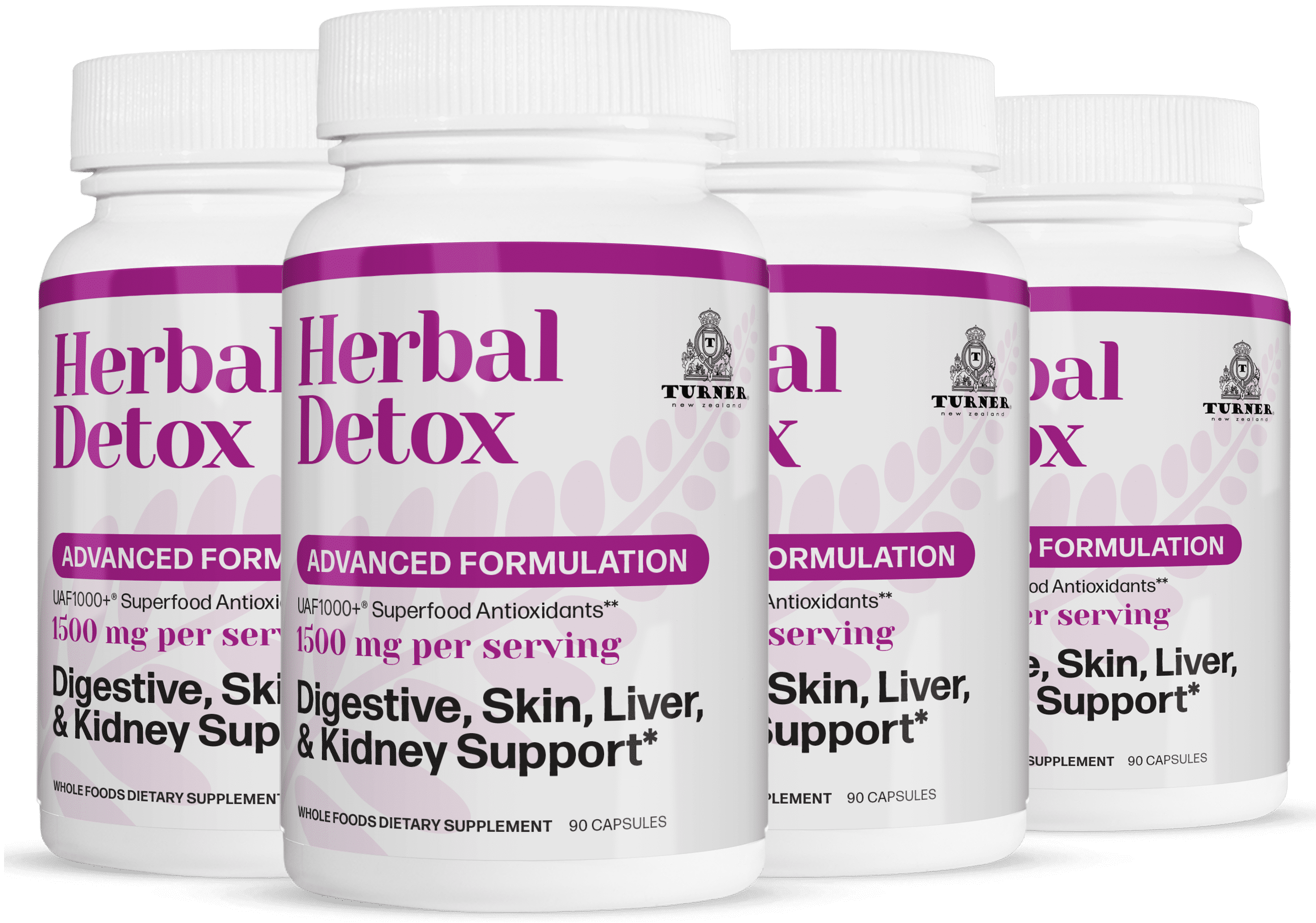 TURNER Herbal Milk Thistle Detox Cleanse Supplement for Liver and Kidney Health, 360 Capsules, 4 Pack