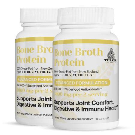 TURNER Bone Broth Protein Supplement Capsules, 2 Count, 180 Capsules
