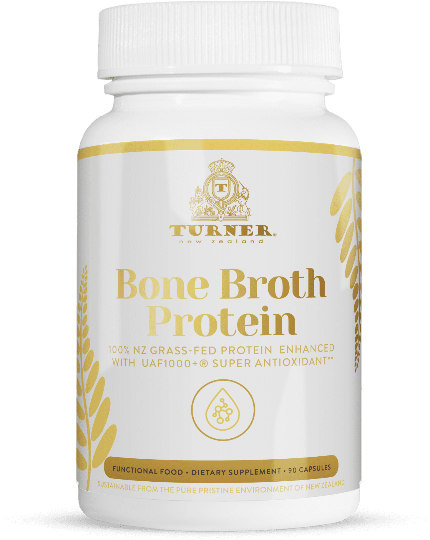 TURNER New Zealand Grass-Fed Collagen Protein Supplement for Skin, Hair & Nail, 90 Capsules
